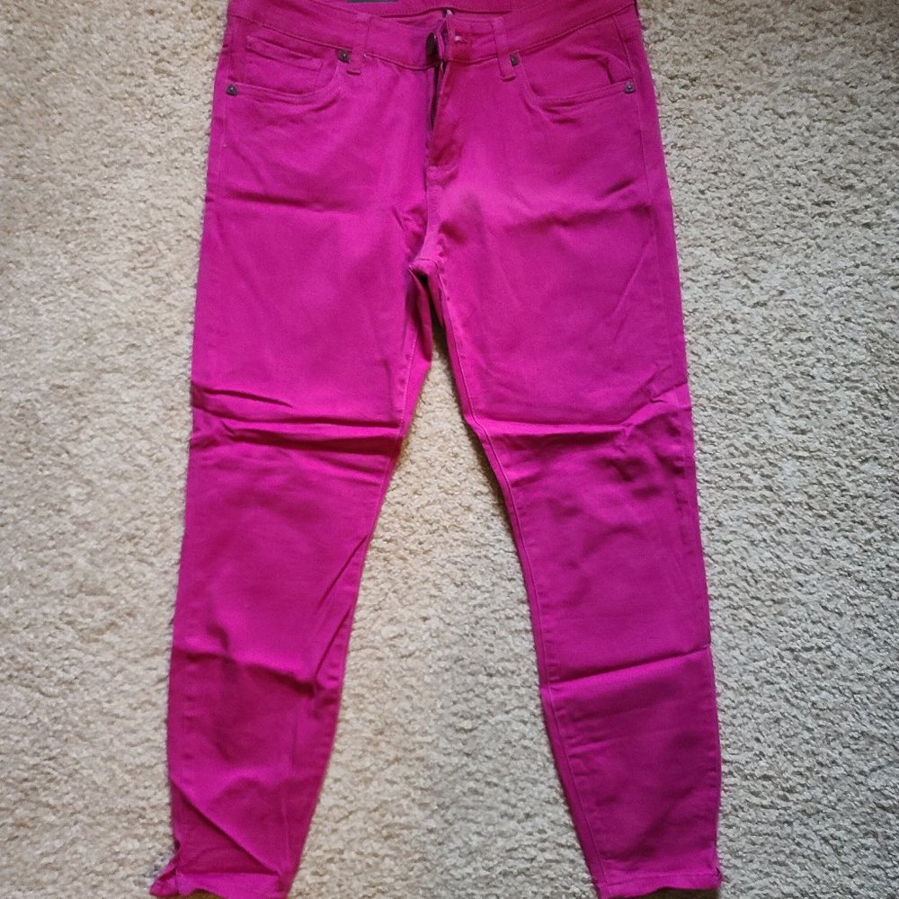 Pink Ankle Skinny Jeans